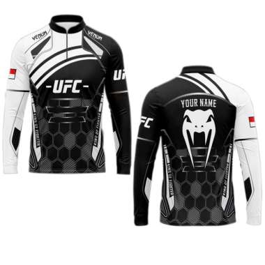 Kaos Baju Jersey/Model Drifit CUSTOM /Fullprint Kaos -UFC HITAM putih-/dewasa&Anak/new 2025 Bisa cus