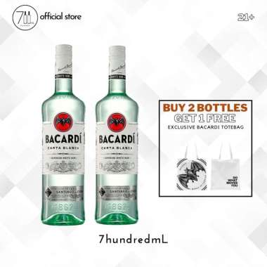 Bacardi - Light Carta Blanca Rum 750mL Buy 2 Free 1x Tote Bag