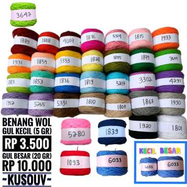 Benang Wol/Benang Rajut Gulungan Kecil/Besar Gulungan Kecil