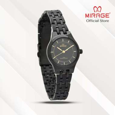 Mirage Jam Tangan Wanita Analog 18601 L Full Black Original Stainless Plat Hitam