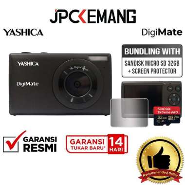 JPC KEMANG Yashica DigiMate Compact Digital Pocket Camera Yashica Digi Mate GARANSI RESMI Black +32G