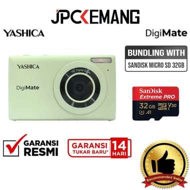 JPC KEMANG Yashica DigiMate Compact Digital Pocket Camera Yashica Digi Mate GARANSI RESMI Mint Green