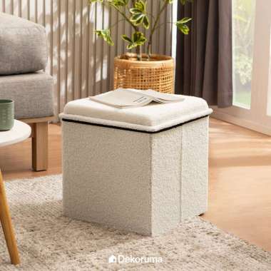 Dekoruma GIFU Stool with Storage / Sofa Tempat Penyimpanan Kain - Beige