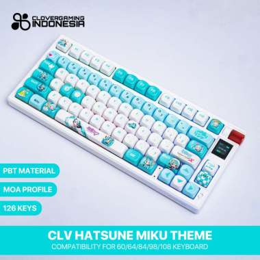 CLV Keycaps Hatsune Miku Vocaloid PBT Dye Sub Accessories for Mechanical Keyboard