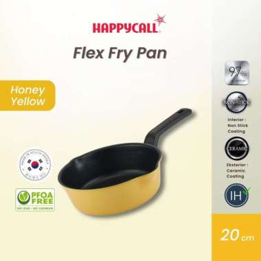 Happycall IH Flex Pan 20 cm - Panci Multifungsi Anti Lengket Honey Yellow dan Matt Black