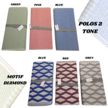 Tikar Anyam Plastik Portable Tiker Lantai Lipat Serbaguna Uk 120x180 WMO IK1704 biru polos