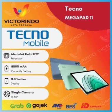 Tecno MEGAPAD 11 Tablet ( Ram 8GB + Rom 128GB ) | ( Ram 8GB + Rom 256GB ) Garansi Resmi Ram 8GB + Ro