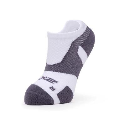 2XU Unisex Running Socks Vectr Light Cushion Kaos Kaki Lari [2XUUA5042EWH] Wht/Gry M