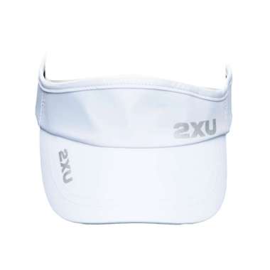 2XU Unisex Running Visor Cap Topi Lari [2XUUQ5686FWH] - Wht/Wht