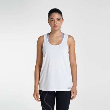 2XU Women Running Singlet Aero Singlet Baju Lari Wanita [2XUWR6928AWS] M Wht/Srf