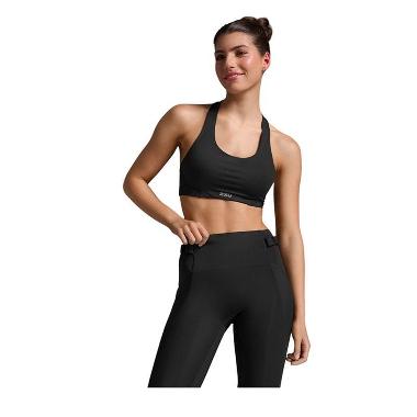 2XU Women Training Sport Bra Aero Mesh Med Impact Wanita [2XUWR7348ABS] M Blk/Srf