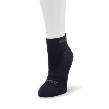 2XU Unisex Running Socks Vectr Light Cushion 1/4 Kaos Kaki Lari [2XUUA5047EBK] Blk/Ttm S