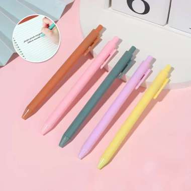 OEM ONE-A120 Pena Cetekan Macaroon Pulpen Warna Pastel Tinta Hitam Alat Tulis Sekolah Kantor / Pulpe