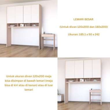 KIRANA Clay - Ranjang Set Divan Kayu Lemari Pakaian Putih Rak Pajangan Meja Belajar Modern Minimalis