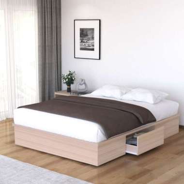 KIRANA Clay - Ranjang Set Divan Kayu Lemari Pakaian Putih Rak Pajangan Meja Belajar Modern Minimalis