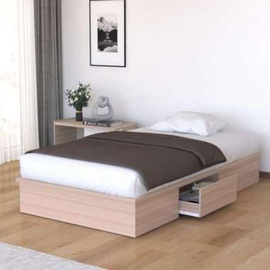 KIRANA Clay - Ranjang Set Divan Kayu Lemari Pakaian Putih Rak Pajangan Meja Belajar Modern Minimalis