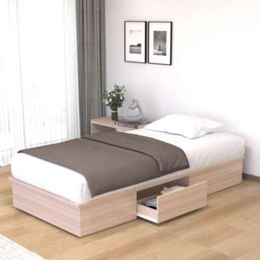 KIRANA Clay - Ranjang Set Divan Kayu Lemari Pakaian Putih Rak Pajangan Meja Belajar Modern Minimalis