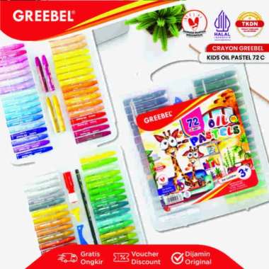 GREEBEL Crayon Krayon 72 Warna KIDS Oil Pastel / Crayon 72 Warna (KOP55) Crayon Set Greebel Mewarnai