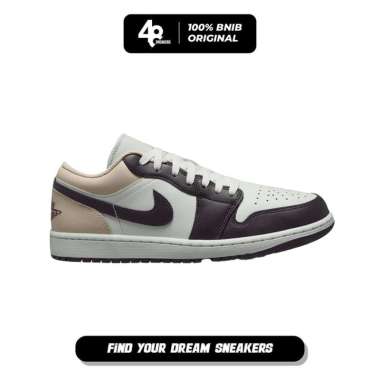 Sepatu Sneakers Pria Nike Air Jordan 1 Low - Summit White/Off Noir Rattan (553558-153) Original 44,5