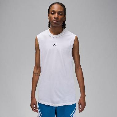 NIKE Men Basketball Jordan Sport Dri-FIT Sleeveless Top Kaos Basket Pria [FN5856-100] XL White/Black