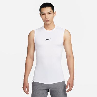NIKE Men Training Pro Dri-FIT Tight Sleeveless Top Celana Fitness Pria [FB7915-100] A/2XL White/Blac