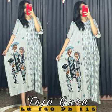 Daster Batik Kelelawar Jumbo TEJO RIAS TEJO GURU RADIAN Bahan Rayon Super TJGURU-BIRU
