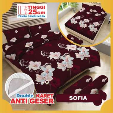 Bedcover Bonita Viona Ukuran 180x200 Set Fitted / Double Sofia