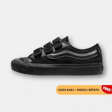 SABA Veloz Falco All Black - Velcro Sepatu Sneakers Casual Pria Wanita Original 100% 39