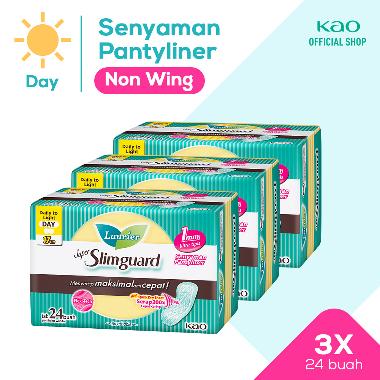 Laurier Super Slim Guard Pembalut senyaman Pantyliner Day Non Wing 17cm 24s - Triplepack