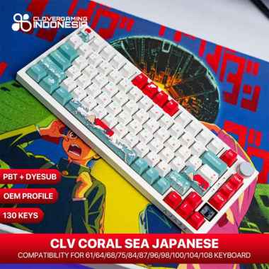 Keycaps Coral Sea Japanese PBT - Mechanical Gaming Keyboard Custom Japan65%