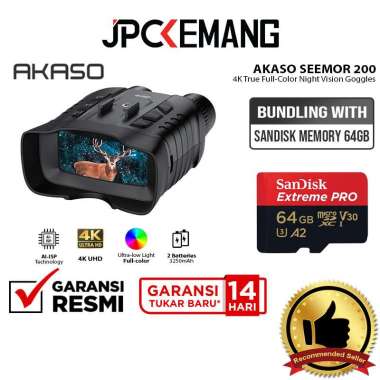 JPC KEMANG Akaso SEEMOR-200 AI-ISP 4K Night Vision Goggles Akaso Seemor 200 Binoculars GARANSI RESMI