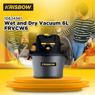 Krisbow Penghisap Debu Wet & Dry 6 Ltr 400 Watt - Hitam