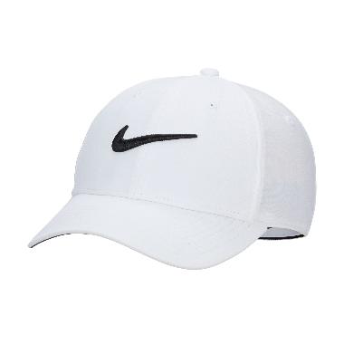 NIKE Unisex Training Dri-Fit Club Structured Swoosh Cap Topi Pria / Wanita [FB5625-100] S/M White/Bl
