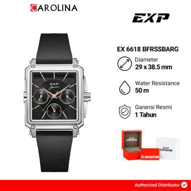 Jam Tangan Wanita Expedition EXP Glamour EX 6618 BFRSSBARG Black Dial Black Rubber Strap
