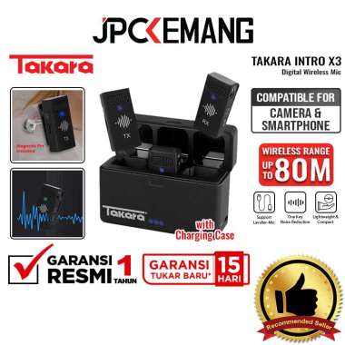 JPC KEMANG Takara Intro X3 / X3 Lite USB Type-C / Lightning Mic Dual Wireless Microphone for Cameras