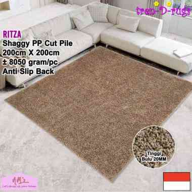 Tren-D-rugs Karpet shaggy polos aesthetic modern 200 cm x 200 cm anti slip jumbo alas lantai ruang t