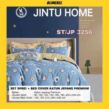 Set Sprei + Bedcover Katun Jepang PREMIUM + Sarbal + Sargul Varian Kj1 200x200+240x240 ST/JP 3256