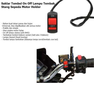 Saklar Tombol On Off Lampu Tembak Stang Sepeda Motor Holder Universal Motorcycle Switch