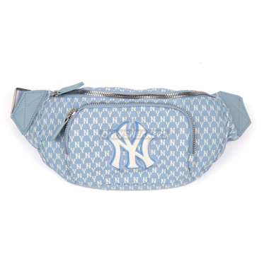 MLB MONOGRAM HIP SACK NEW YORK YANKEES BELT BLUE LOGO WHITE WAIST BAG