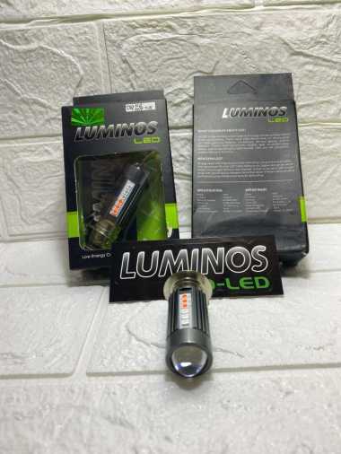 Lampu Led Depan Motor LUMINOS H6 LS3 Laser + Lampu senja biru merah HI LOW DC DOUBLE COLOR WHITE YEL