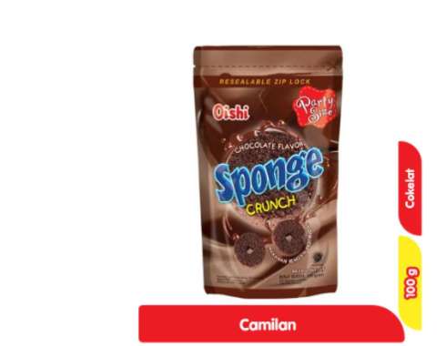 oishi snack sponge crunch 100g coklat