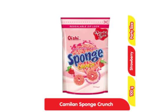 oishi snack sponge crunch 100g strawberry