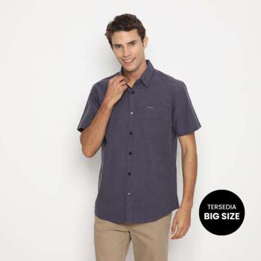 RBJ Kemeja Polos Cotton Regular Fit Pria - Tersedia Big Size Ungu Tua L