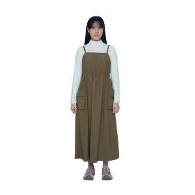 EIGER X WOMEN KADASSA MAXI PINAFORE DRESS S Olive