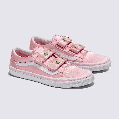 Vans Kids Old Skool V Satin Rose Pink/True White (VN000CYDBJ1) 11