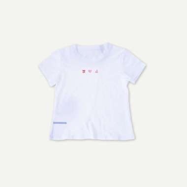 Airlette Girls Top, Baju Atasan Olahraga Anak 5-6Y Tee - White