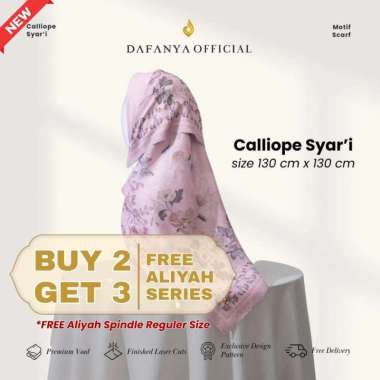 𝐃𝐀𝐅𝐀𝐍𝐘𝐀 - Syari 130x130 Calliope Series Jilbab Motif Floral Kerudung Segi Empat Hijab Scarf bahan Vo