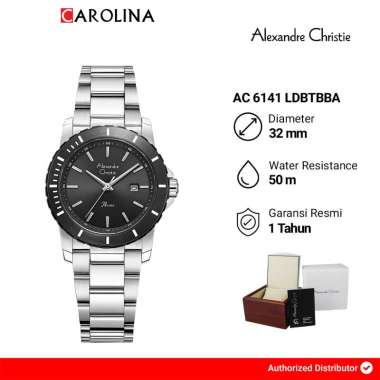Jam Tangan Wanita Alexandre Christie Passion AC 6141 LDBTBBA Black Dial tainless Steel Strap