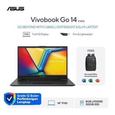 ASUS Vivobook Go 14 E1404FA-FHD3851M Notebook - Mixed Black ( R3-7320U / 8GB / 512GB SSD / UMA / 14"