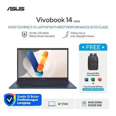 ASUS Vivobook 14 A1404VA-VIPS5851M Notebook - Quiet Blue ( I5-1334U / 8GB / 512GB SSD / UMA / 14" VI